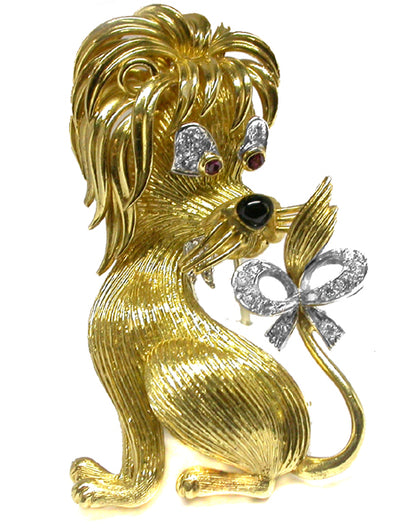 18k Yellow Gold  Diamond Lion Pin