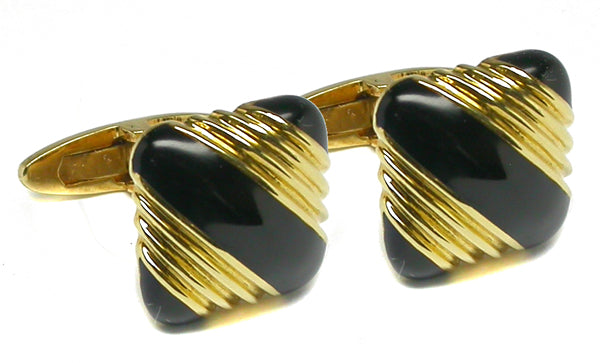 18k Yellow Gold Onyx Cufflinks