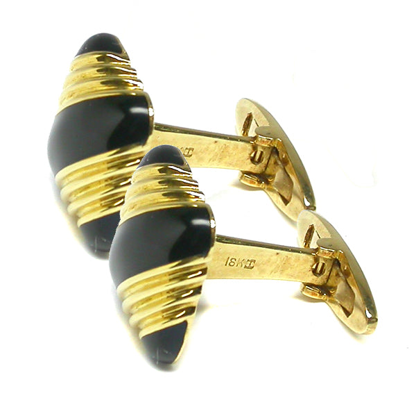 18k Yellow Gold Onyx Cufflinks