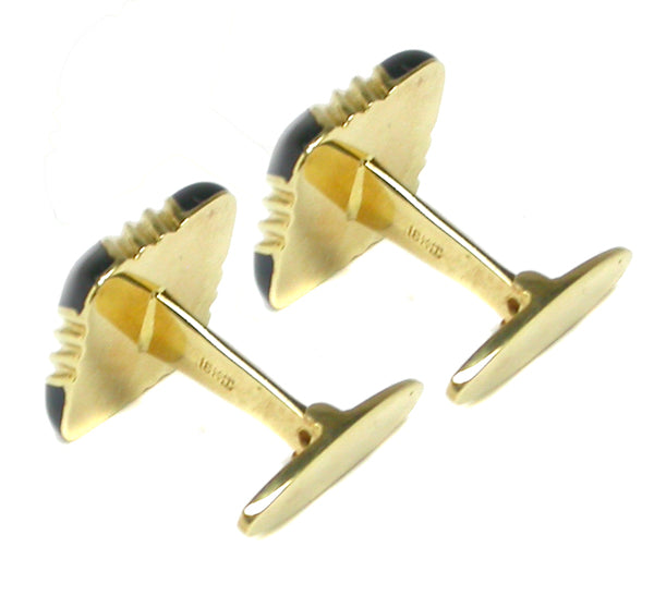 18k Yellow Gold Onyx Cufflinks