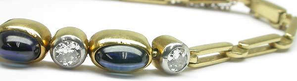 18k Yellow Gold Sapphire Diamond Bracelet