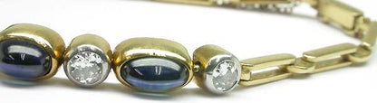 18k Yellow Gold Sapphire Diamond Bracelet