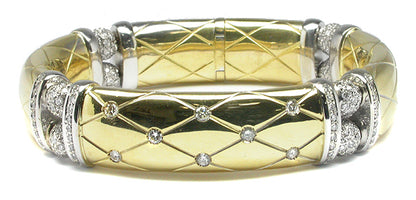 18k Yellow & White Gold 4.80ct Diamond  Bar Bracelet