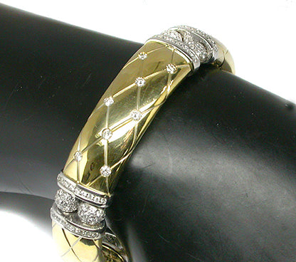 18k Yellow & White Gold 4.80ct Diamond  Bar Bracelet