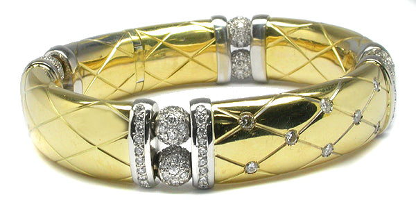 18k Yellow & White Gold 4.80ct Diamond  Bar Bracelet