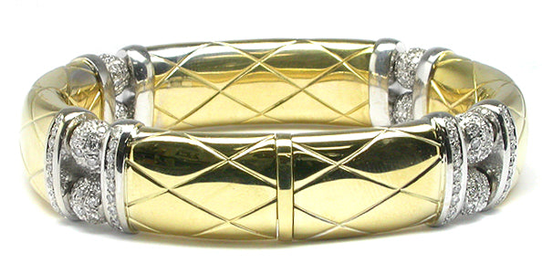 18k Yellow & White Gold 4.80ct Diamond  Bar Bracelet