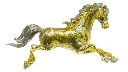 18k Yellow & White Gold Horse Pin