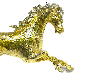 18k Yellow & White Gold Horse Pin