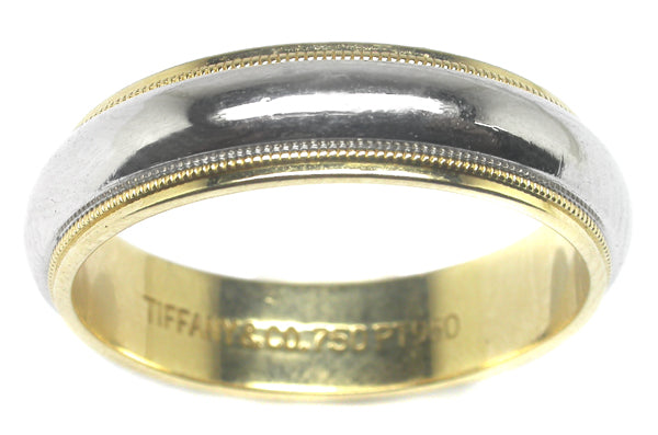 18K Yellow Gold With Platinum Edge Wedding Band