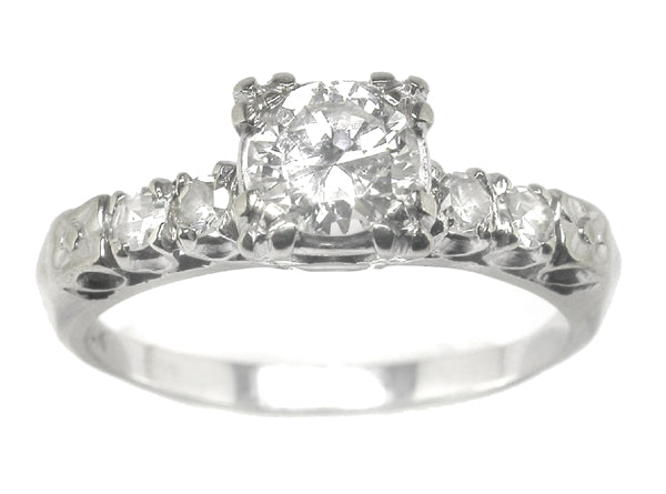 1920s 0.50ct Diamond 14k White Gold Engagement Ring