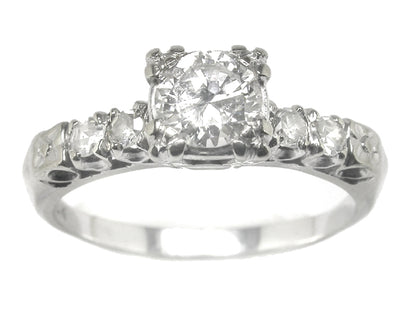 1920s 0.50ct Diamond 14k White Gold Engagement Ring