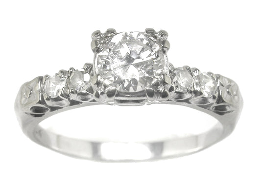 1920s 0.50ct Diamond 14k White Gold Engagement Ring