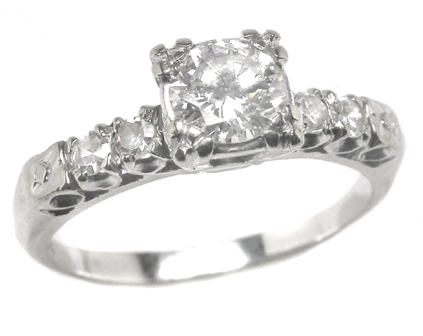 1920s 0.50ct Diamond 14k White Gold Engagement Ring
