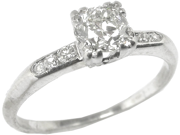1920s 0.50ct Round Diamond 14k White Gold Engagement Ring