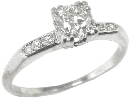 1920s 0.50ct Round Diamond 14k White Gold Engagement Ring