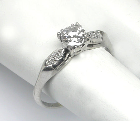 1920s 0.56ct Round   Diamond Platinum Engagement Ring