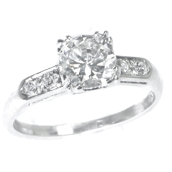 1920s 0.69ct Old European Diamond 14k White Gold Engagement Ring