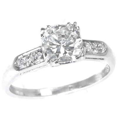 1920s 0.69ct Old European Diamond 14k White Gold Engagement Ring