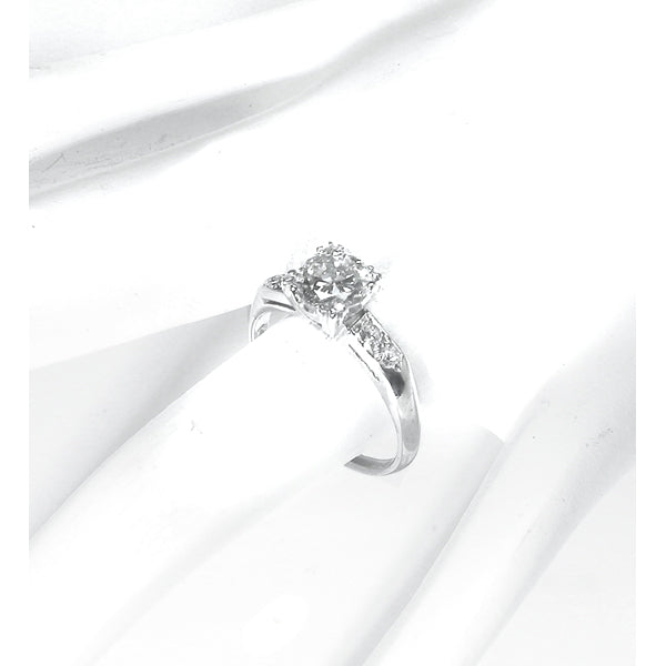 1920s 0.69ct Old European Diamond 14k White Gold Engagement Ring
