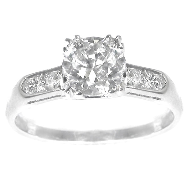 1920s 0.69ct Old European Diamond 14k White Gold Engagement Ring