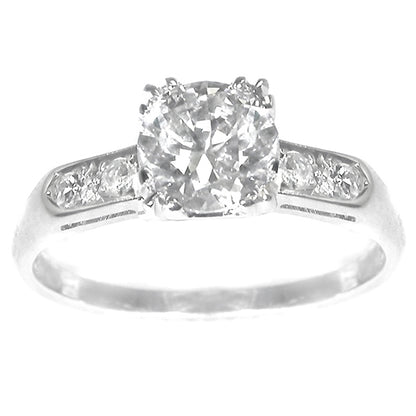 1920s 0.69ct Old European Diamond 14k White Gold Engagement Ring