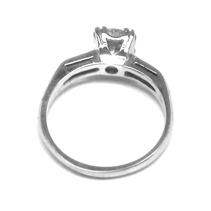 1920s 0.69ct Old European Diamond 14k White Gold Engagement Ring