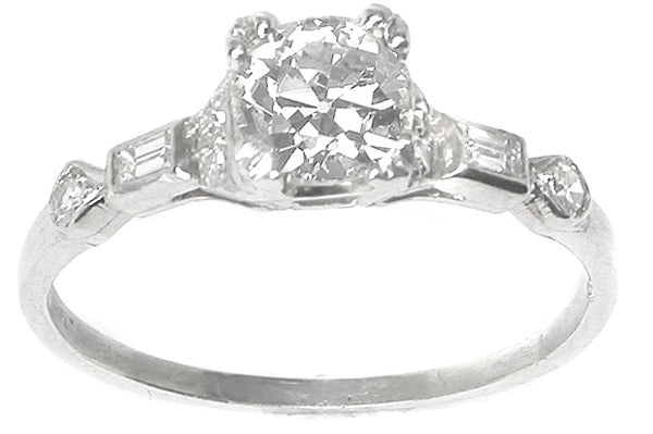 1920s 0.70ct Old Mine  Diamond Platinum Engagement Ring