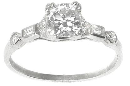 1920s 0.70ct Old Mine  Diamond Platinum Engagement Ring