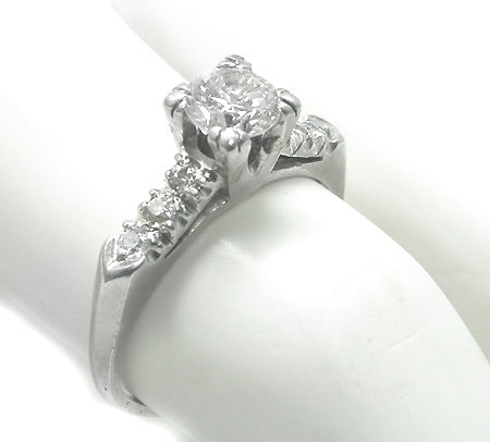 1920s 0.70ct Round Diamond 18k White Gold Engagement Ring