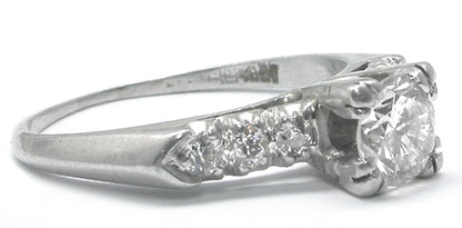 1920s 0.70ct Round Diamond 18k White Gold Engagement Ring