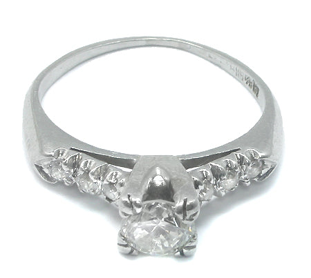 1920s 0.70ct Round Diamond 18k White Gold Engagement Ring