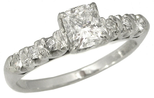 1920s 0.71ct Diamond 14k White Gold Engagement Ring