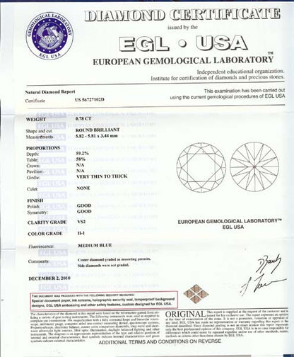 1920's 0.78ct Diamond Platinum Engagement Ring