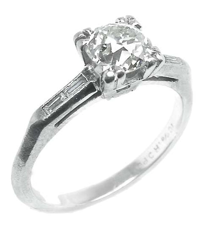 1920's 0.85ct Diamond Platinum Engagement Ring