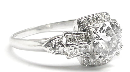 1920s 0.85ct Old European Cut Diamond Platinum Engagement Ring