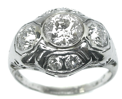 1920s 0.85ct Old Mine  Diamond 18k Gold Engagement Ring