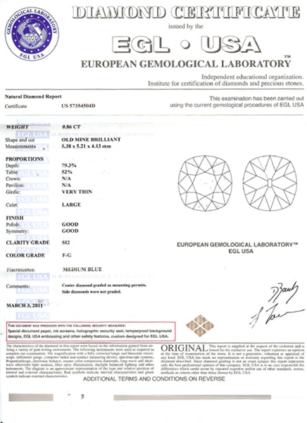1920s 0.86ct Old Mine  Diamond 18k Gold Engagement Ring