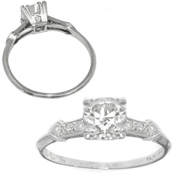 1920s 0.92ct Old European Diamond Engagement Ring