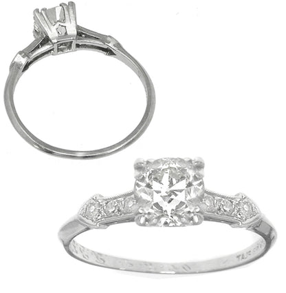 1920s 0.92ct Old European Diamond Engagement Ring
