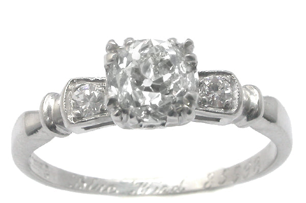 1920s 0.92ct Old European Diamond Platinum Engagement Ring