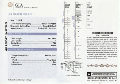 1920s 0.97ct Diamond Platinum Engagement Ring