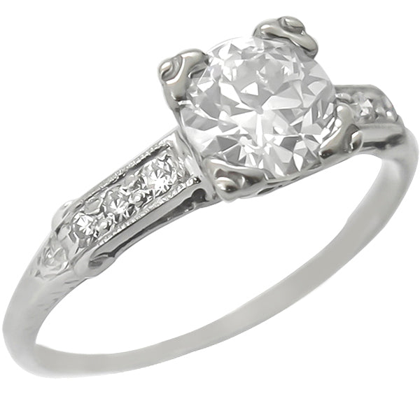 1920s 1.00ct    Diamond Platinum Engagement Ring