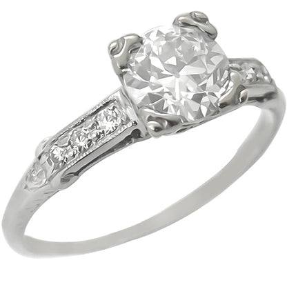 1920s 1.00ct    Diamond Platinum Engagement Ring