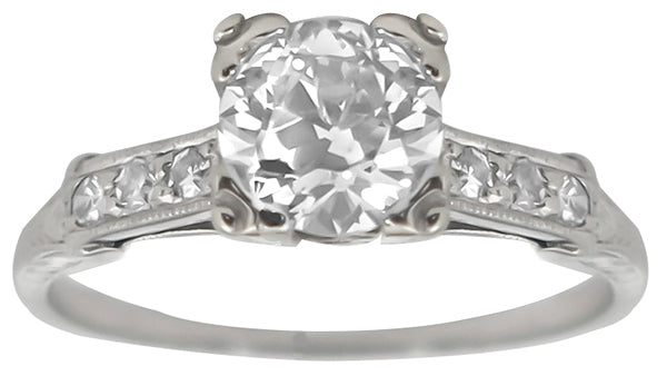 1920s 1.00ct    Diamond Platinum Engagement Ring