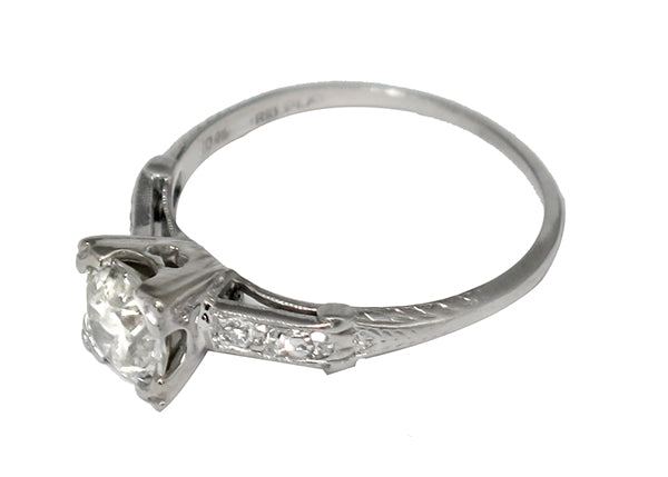 1920s 1.00ct    Diamond Platinum Engagement Ring