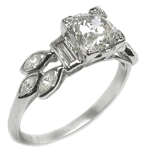 1920's 1.04ct Diamond Platinum Engagement Ring