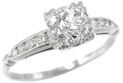 1920s 1.05ct  Old European Diamond Platinum Engagement Ring