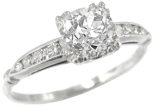 1920s 1.05ct  Old European Diamond Platinum Engagement Ring
