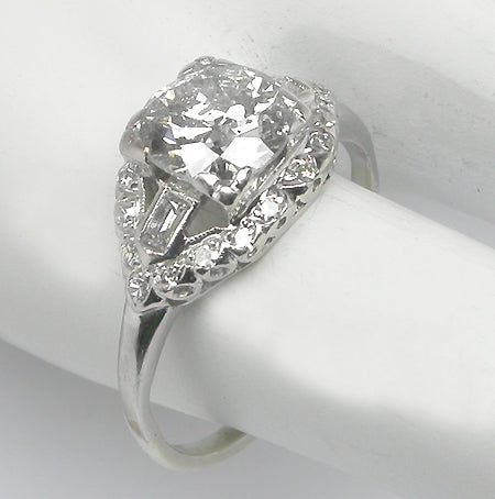 1920s 1.15ct Old Mine Cut Diamond Platinum Engagement Ring