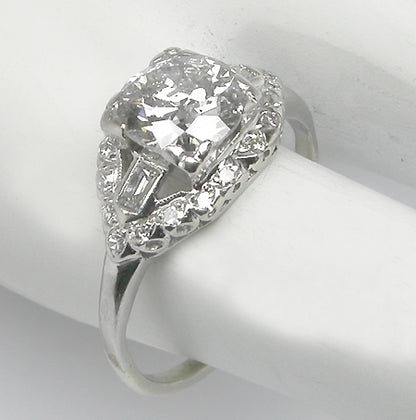 1920s 1.15ct Old Mine Cut Diamond Platinum Engagement Ring